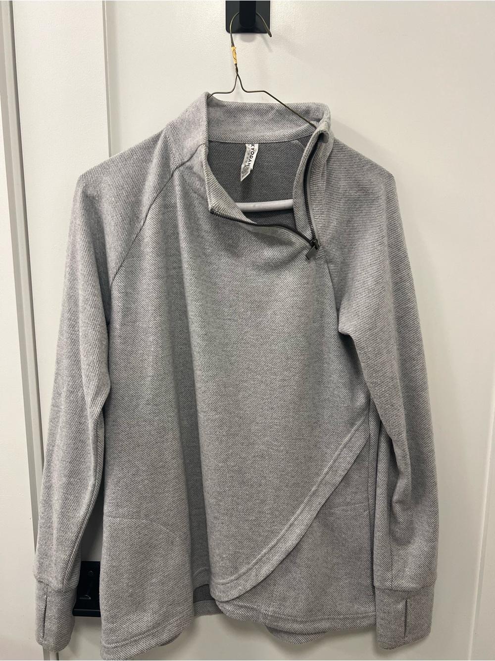 Kyodan Quarter Zip Pullover Gray Fleece Sweatshirt Women's Medium